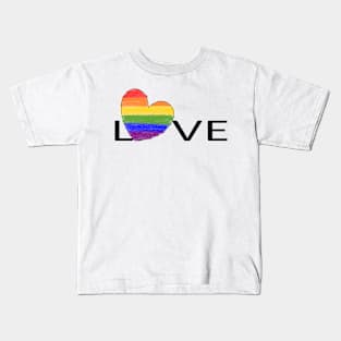 Pride Rainbow Heart Love Kids T-Shirt